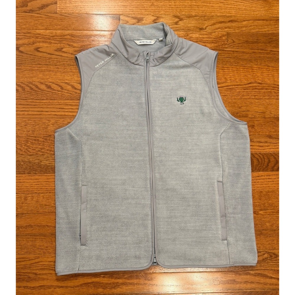 Garden City Golf Club Peter Millar Fade Vest Mens Large Gray Fleece Performance
